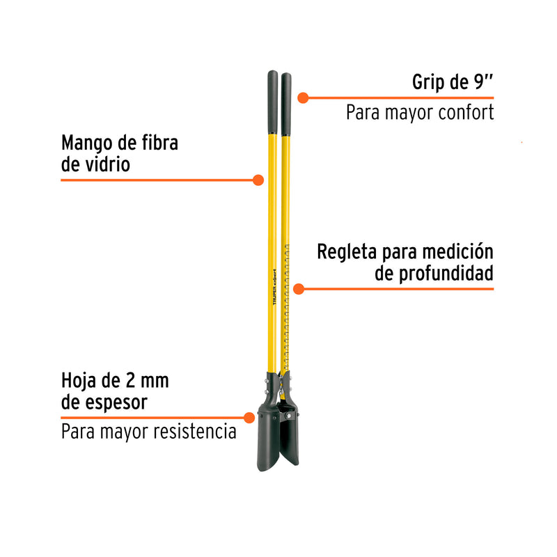 Cavador mango fibra de vidrio 48", Truper Expert