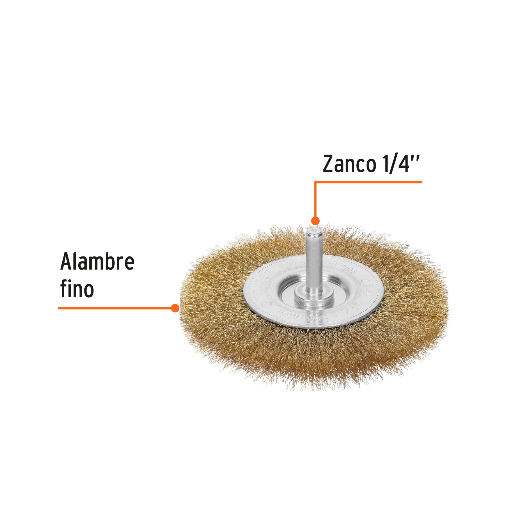 Carda circular 4", alambre fino, para taladro