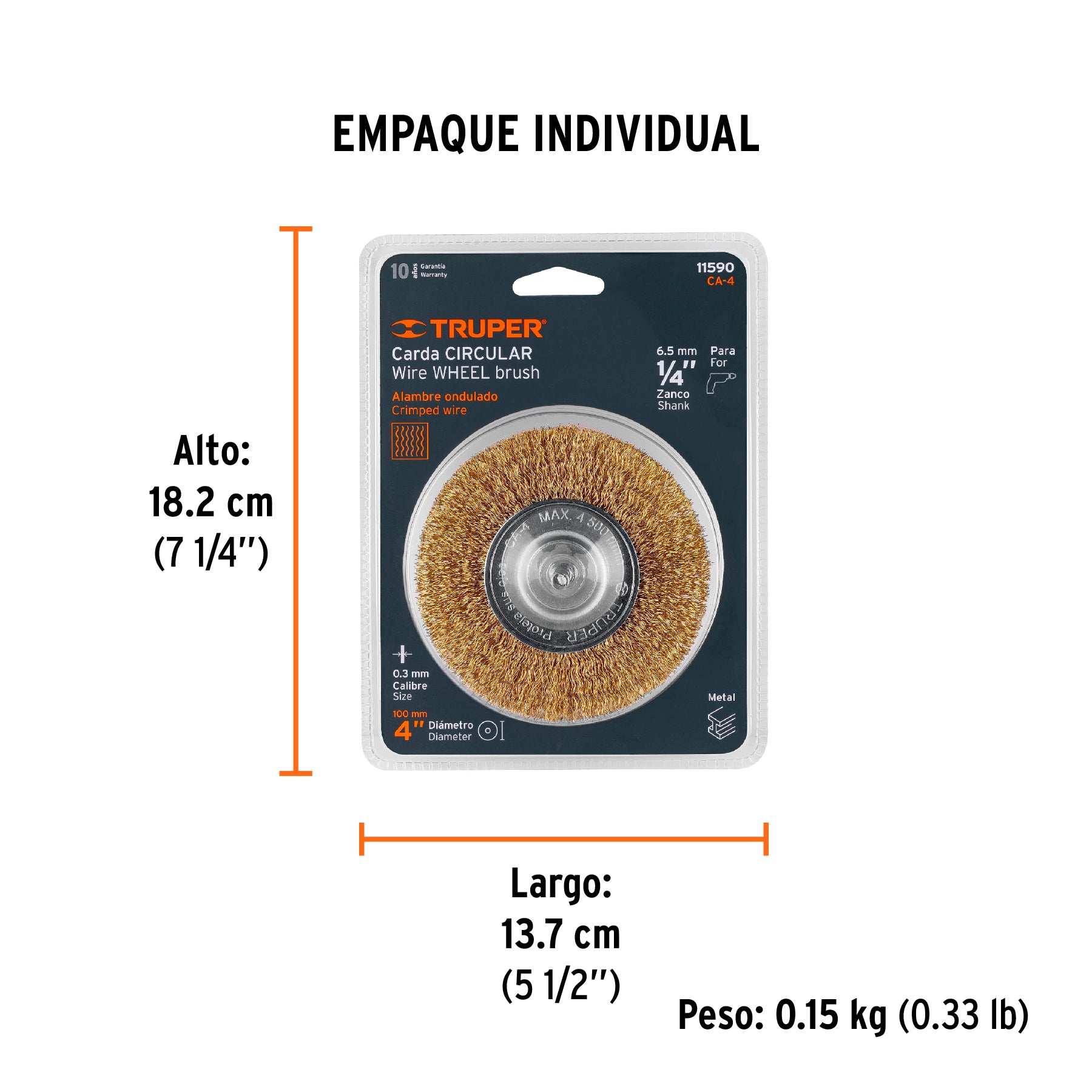 Carda circular 4" para taladro