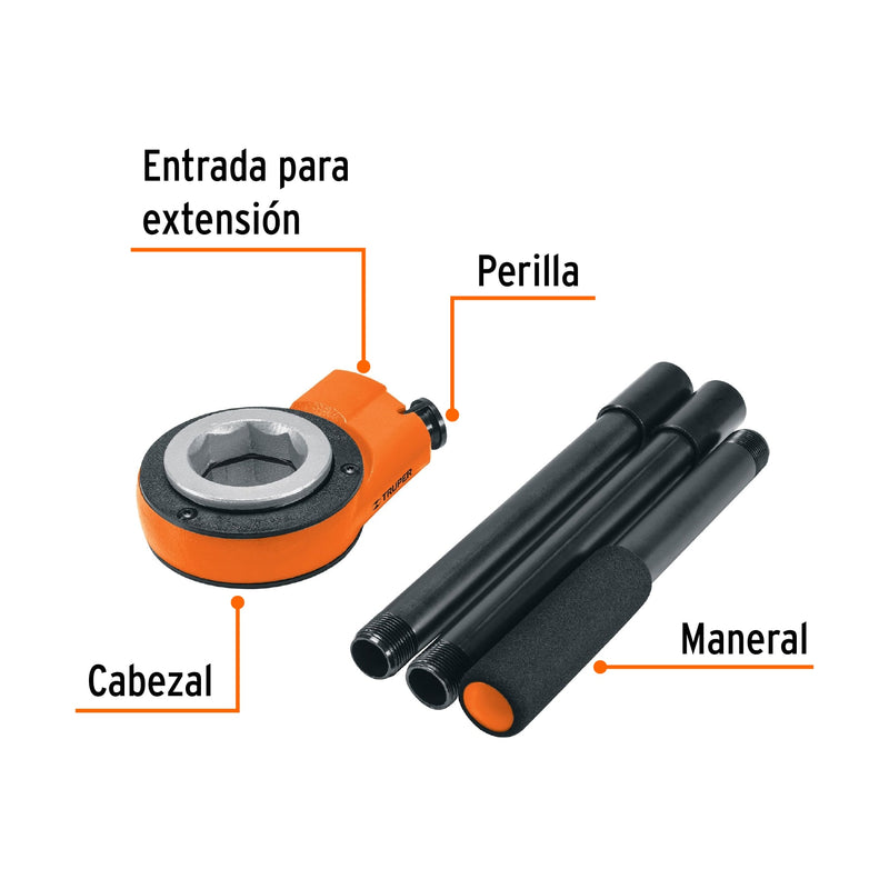 Cabezal para dado de 1 1/4, 1 1/2 y 2"