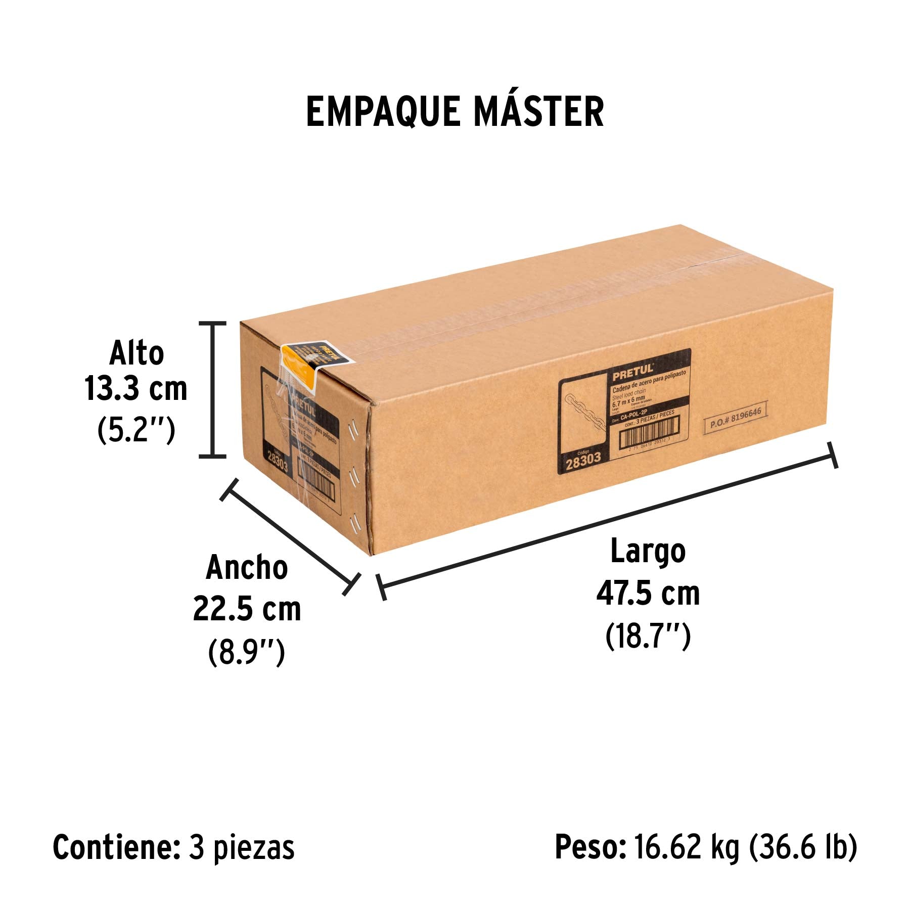Cadena para polipasto POL-2P, Pretul