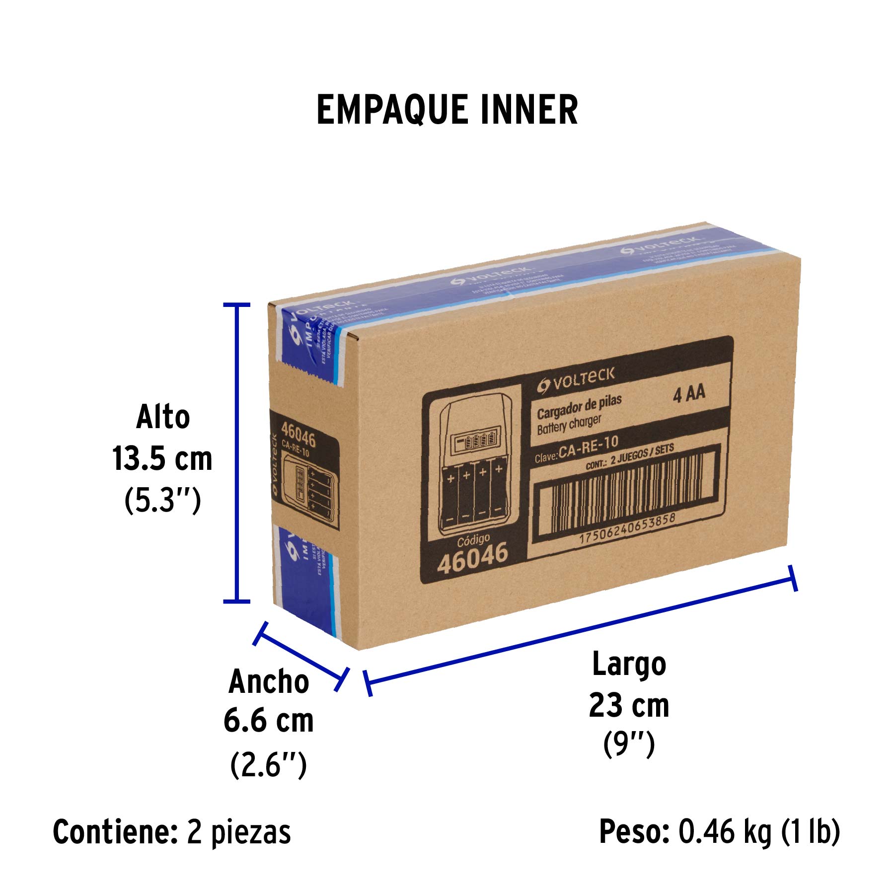 Cargador de pilas, AA, AAA, incluye 4 pilas AA