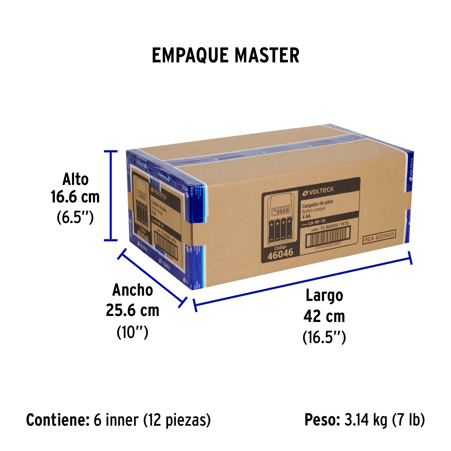Cargador de pilas, AA, AAA, incluye 4 pilas AA
