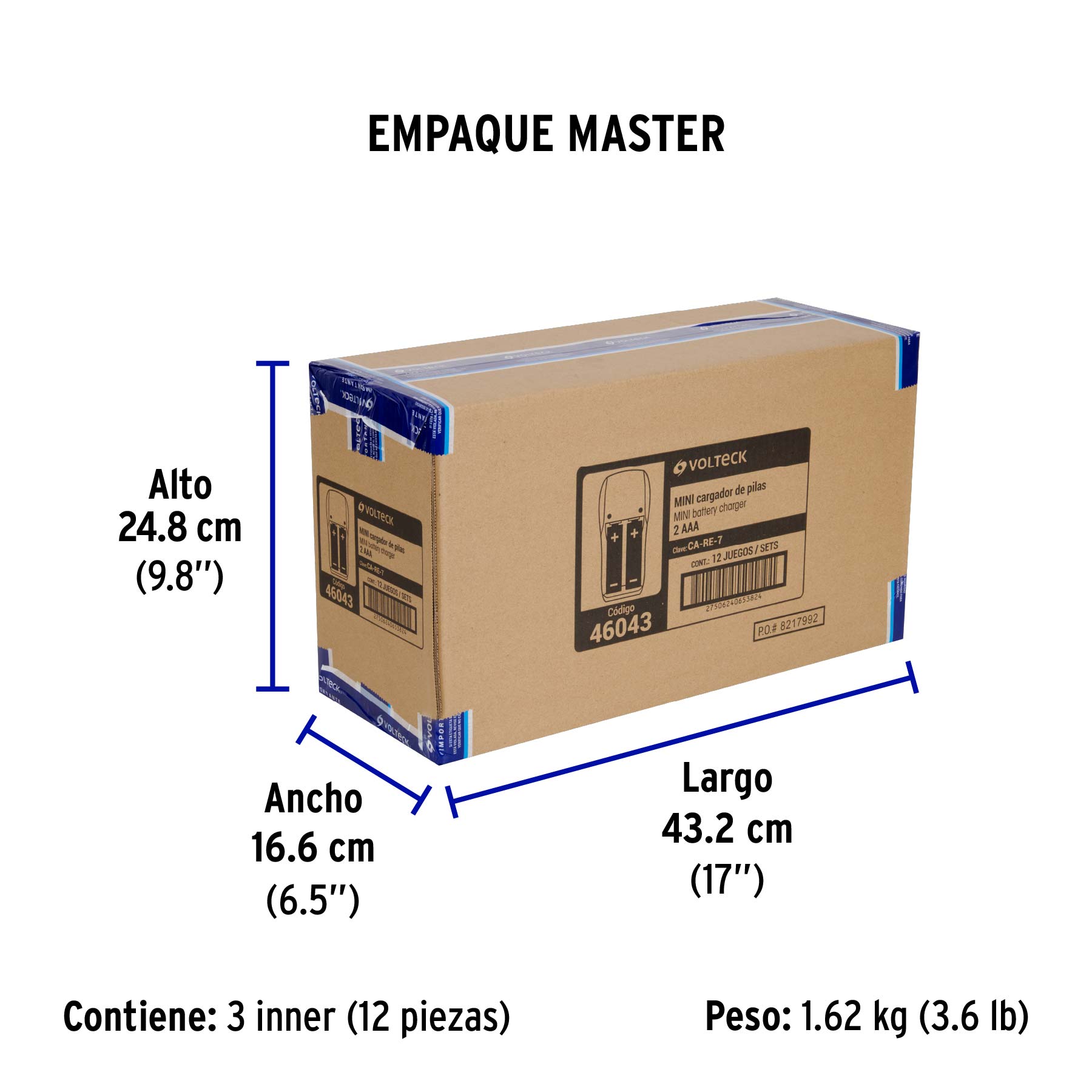 Cargador de pilas, AA, AAA y 9V, incluye 2 pilas AAA