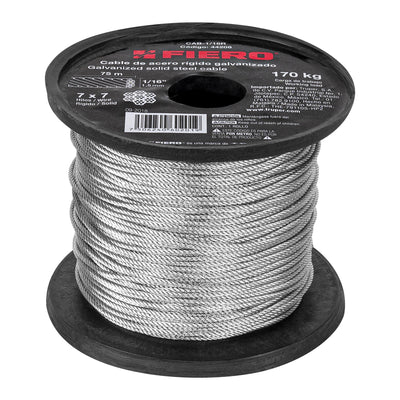 Cable rígido de acero 1/16", 7X7, 75 m