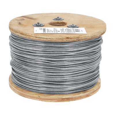 Cable rígido de acero 1/16" recubierto PVC, 7X7, 300 m