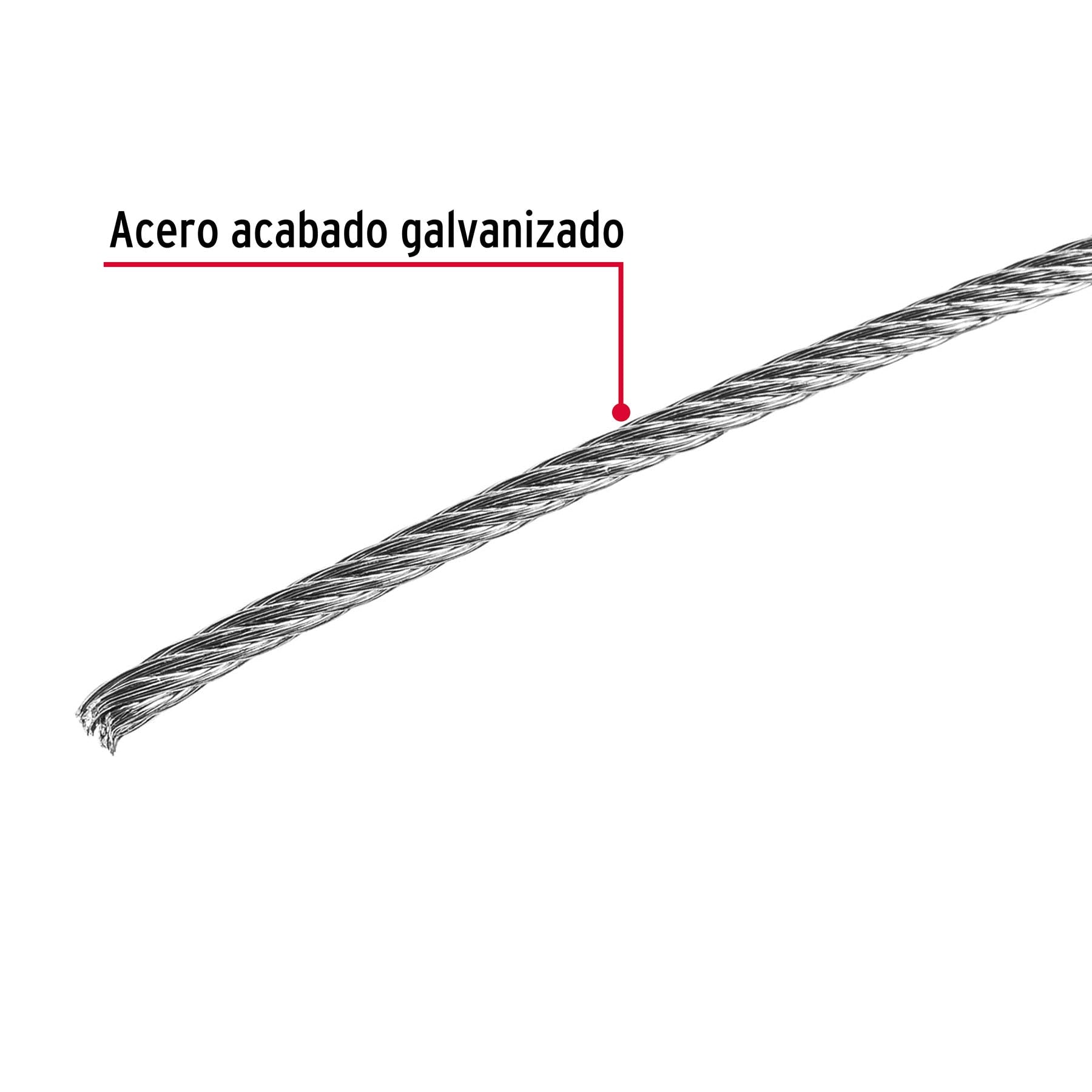 Cable rígido de acero 1/16", 7X7, 75 m