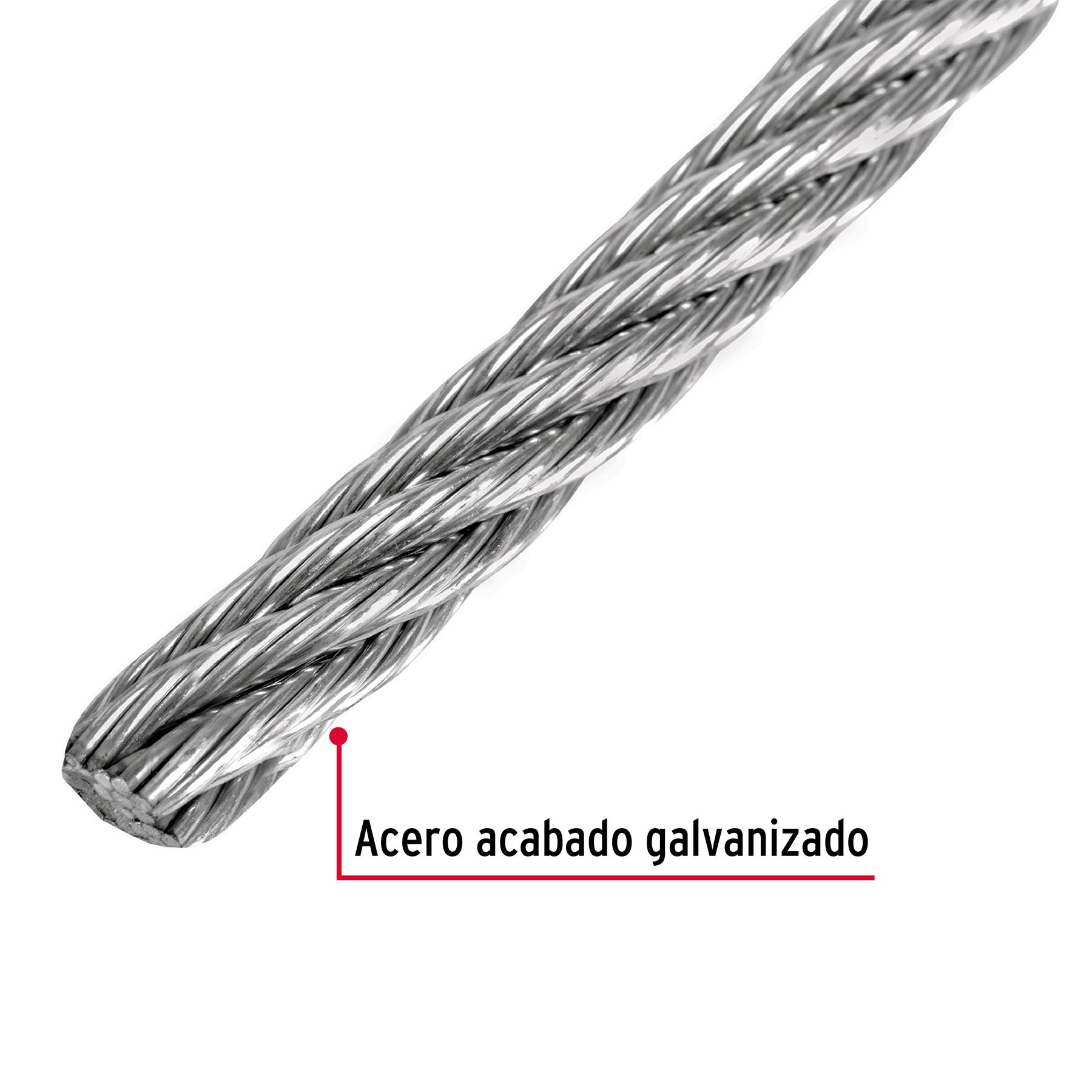 Cable flexible de acero 1/4", 7X19, 75 m