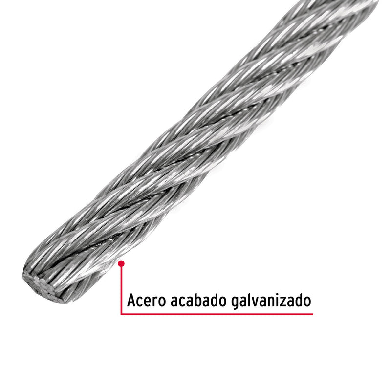 Cable flexible de acero 1/4", 7X19, 75 m