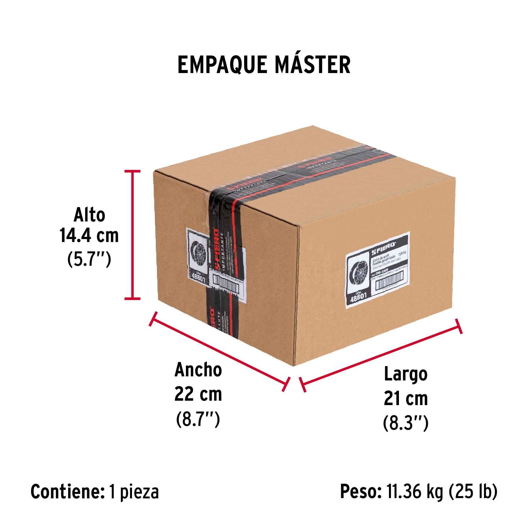 Cable flexible de acero 1/8", 7X19, 300m