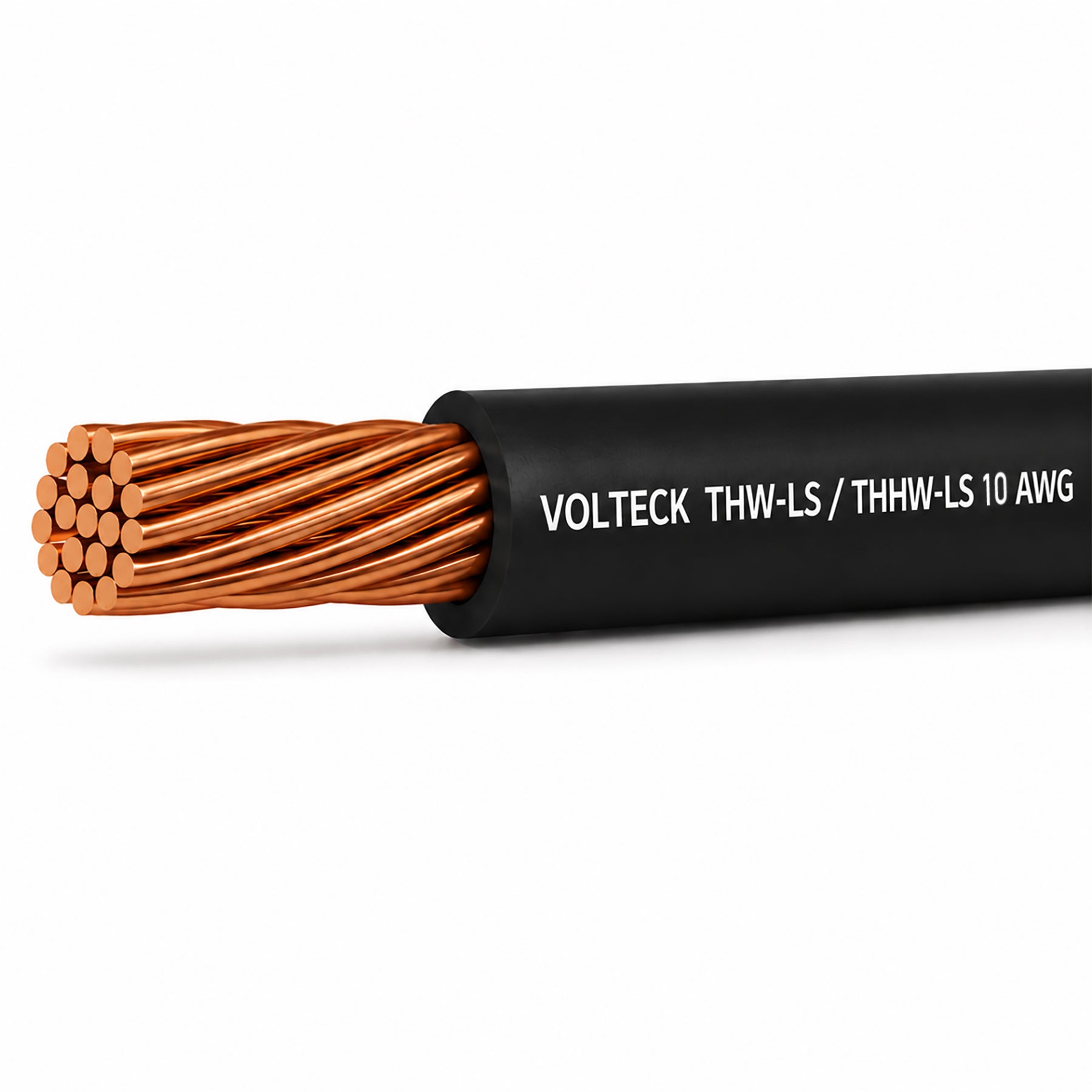 Carrete con 10 m de cable THHW-LS 10 AWG negro, Volteck