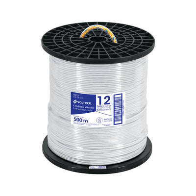 Cable THHW-LS, 12 AWG, blanco, bobina 500 m