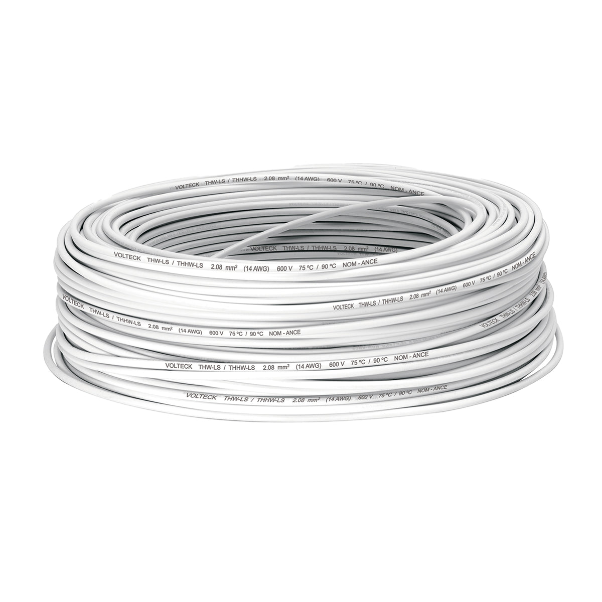 Cable THHW-LS, 14 AWG, color blanco rollo 100 m