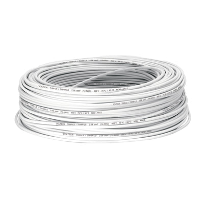 Cable THHW-LS, 14 AWG, color blanco rollo 100 m