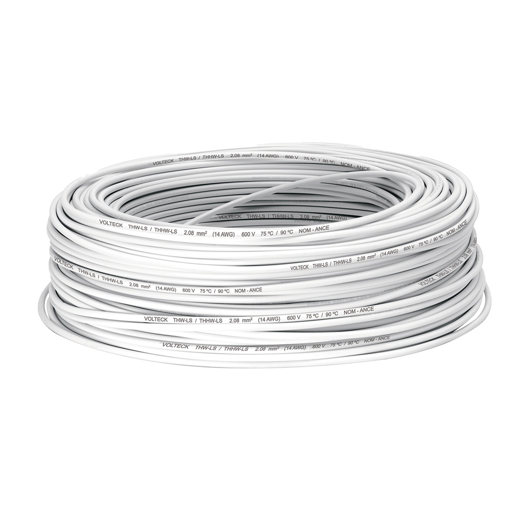 Cable THHW-LS, 14 AWG, color blanco rollo 100 m