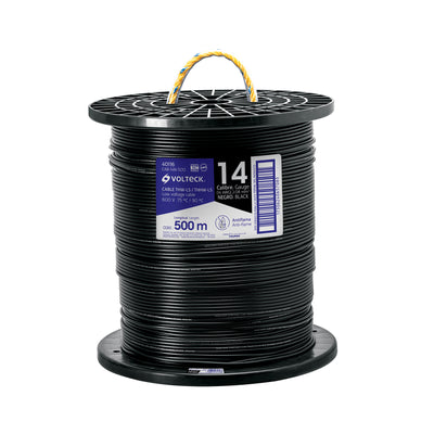 Cable THHW-LS, 14 AWG, negro, bobina 500 m