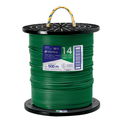 Cable THHW-LS, 14 AWG, verde, bobina 500 m