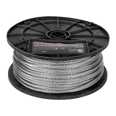 Cable flexible de acero 3/16", 7X19, 75 m