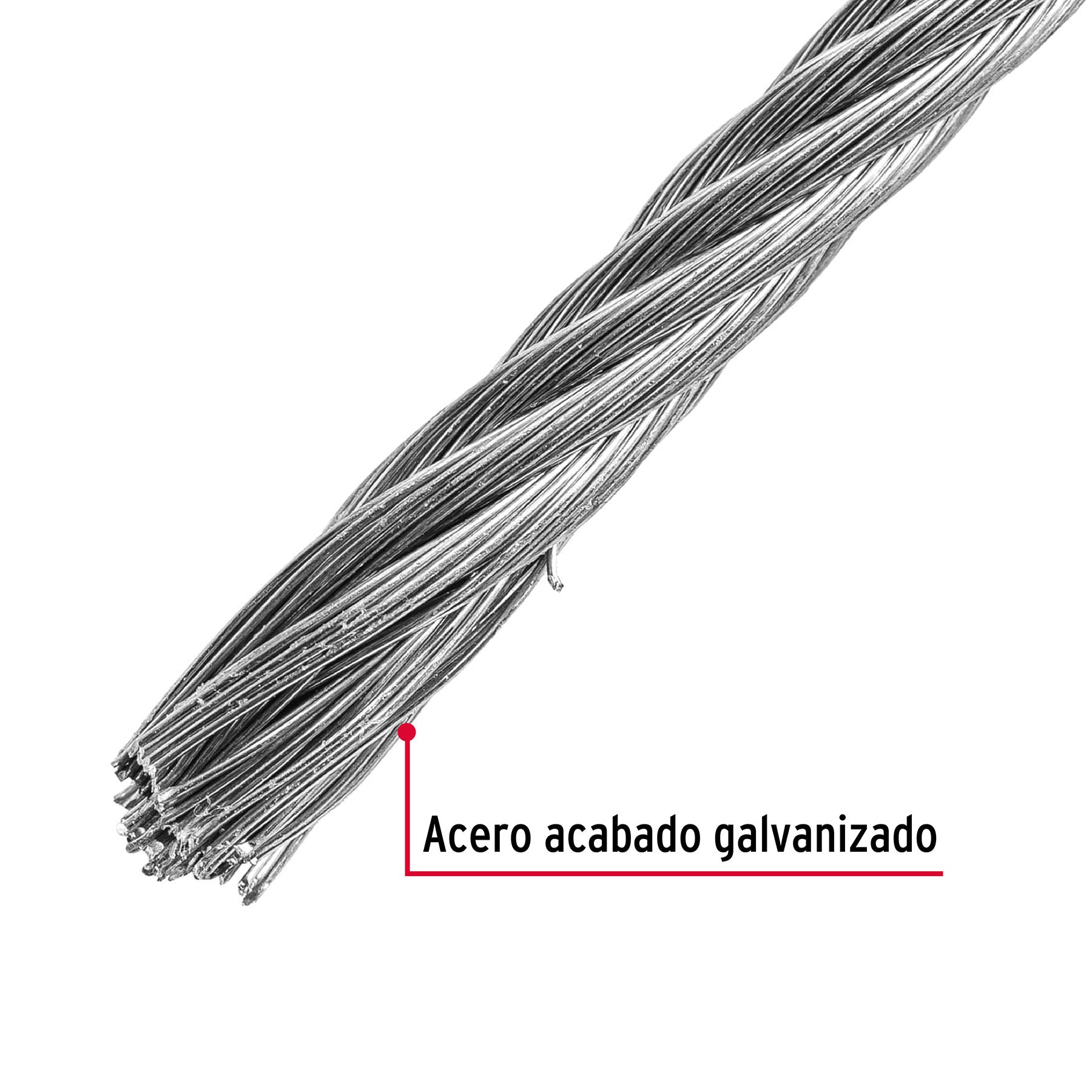 Cable flexible de acero 3/16", 7X19, 75 m