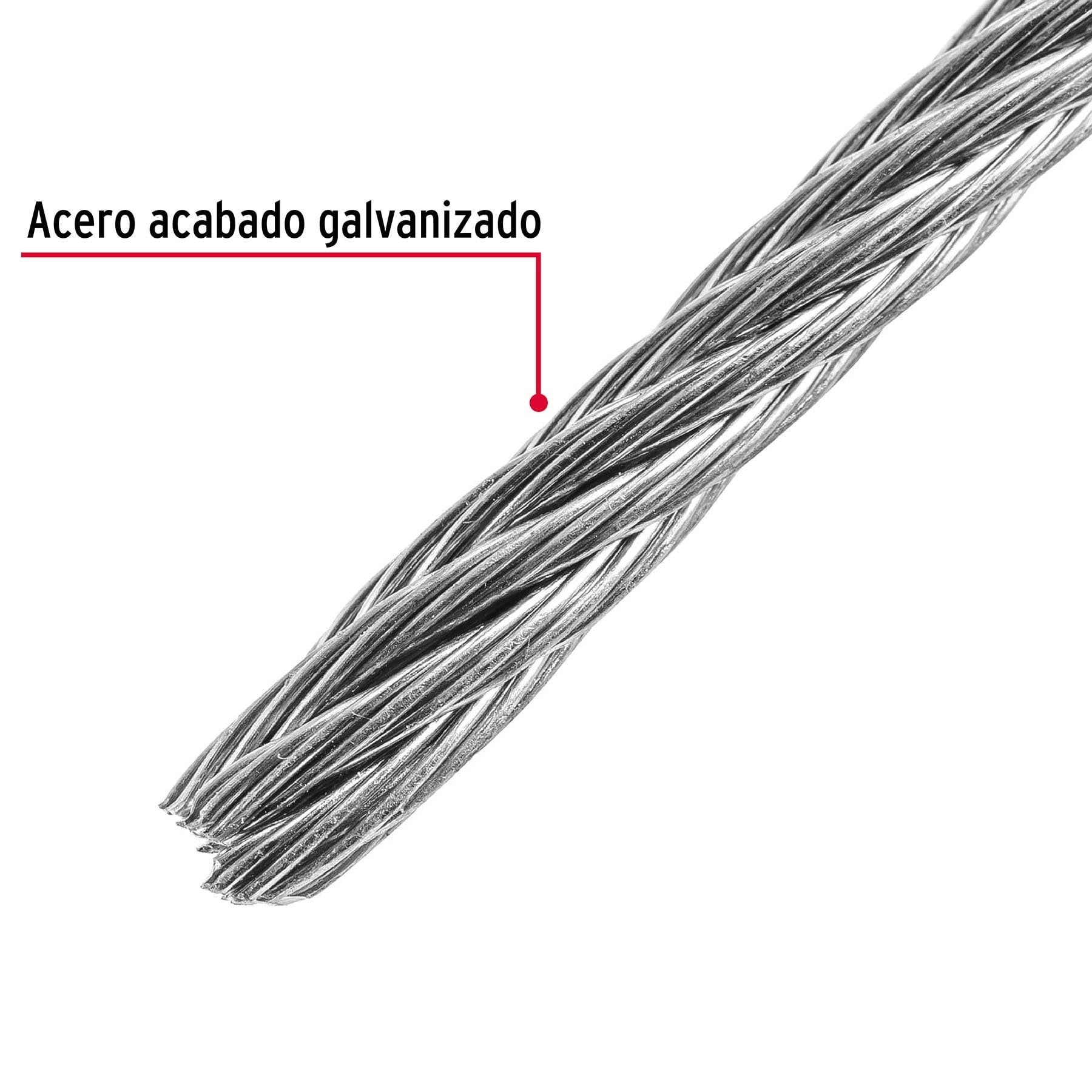Cable rígido de acero 3/16", 7X7, 75 m