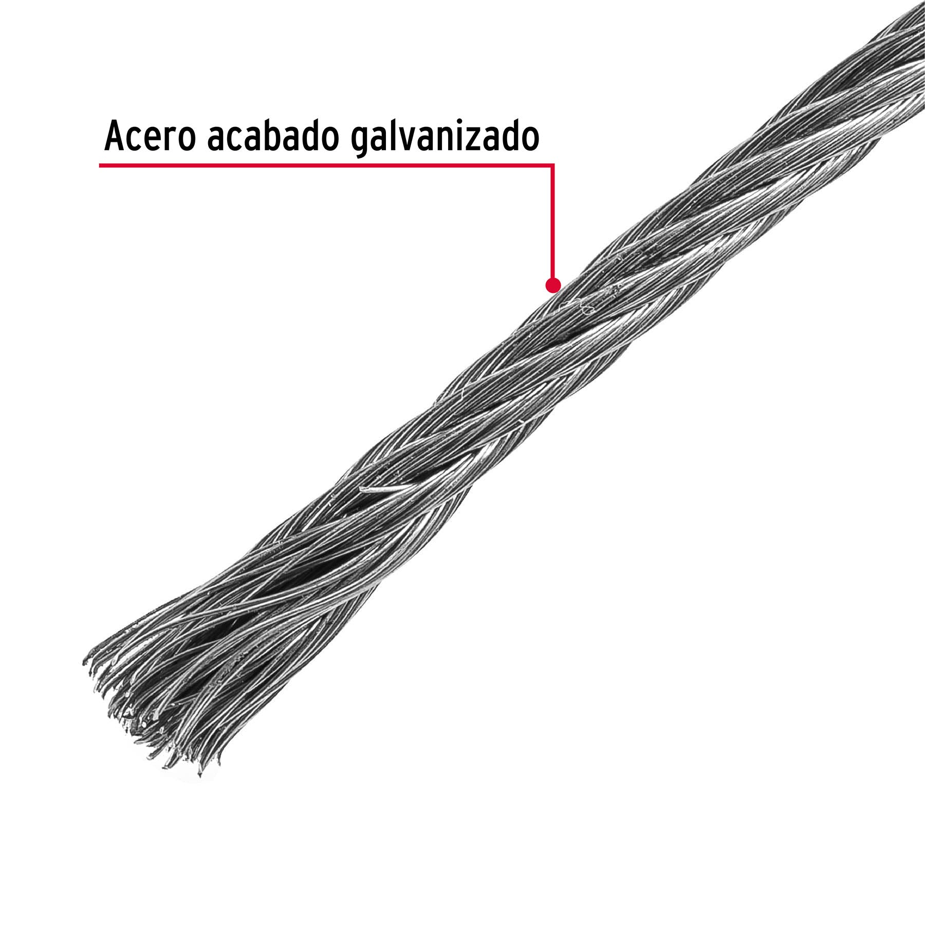 Cable flexible de acero 3/32", 7X19, 75 m