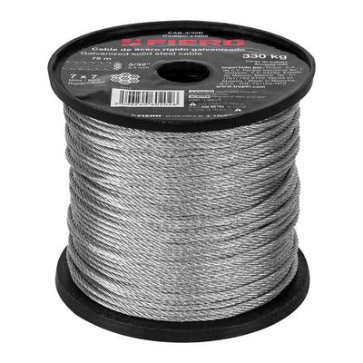 Cable rígido de acero 3/32", 7X7, 75 m