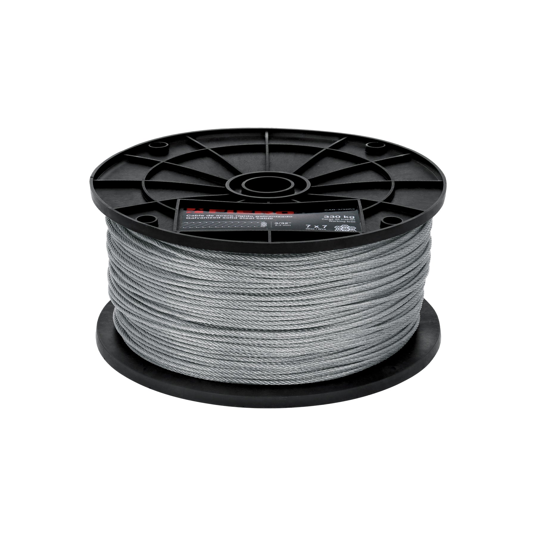 Cable rígido de acero 3/32", 7X7, 300 m