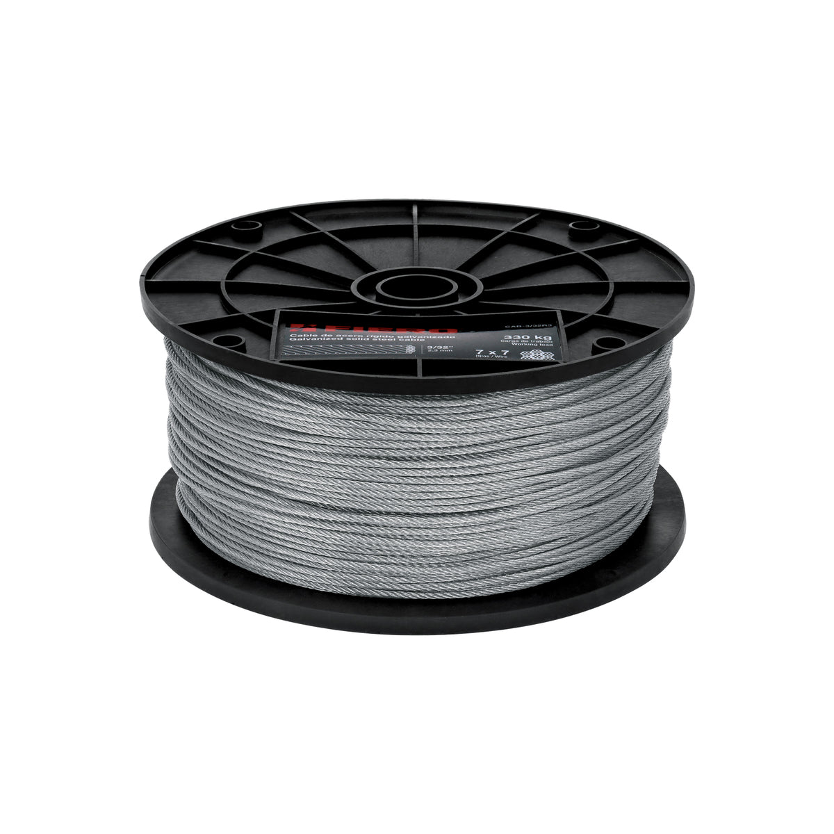 Cable rígido de acero 3/32", 7X7, 300 m