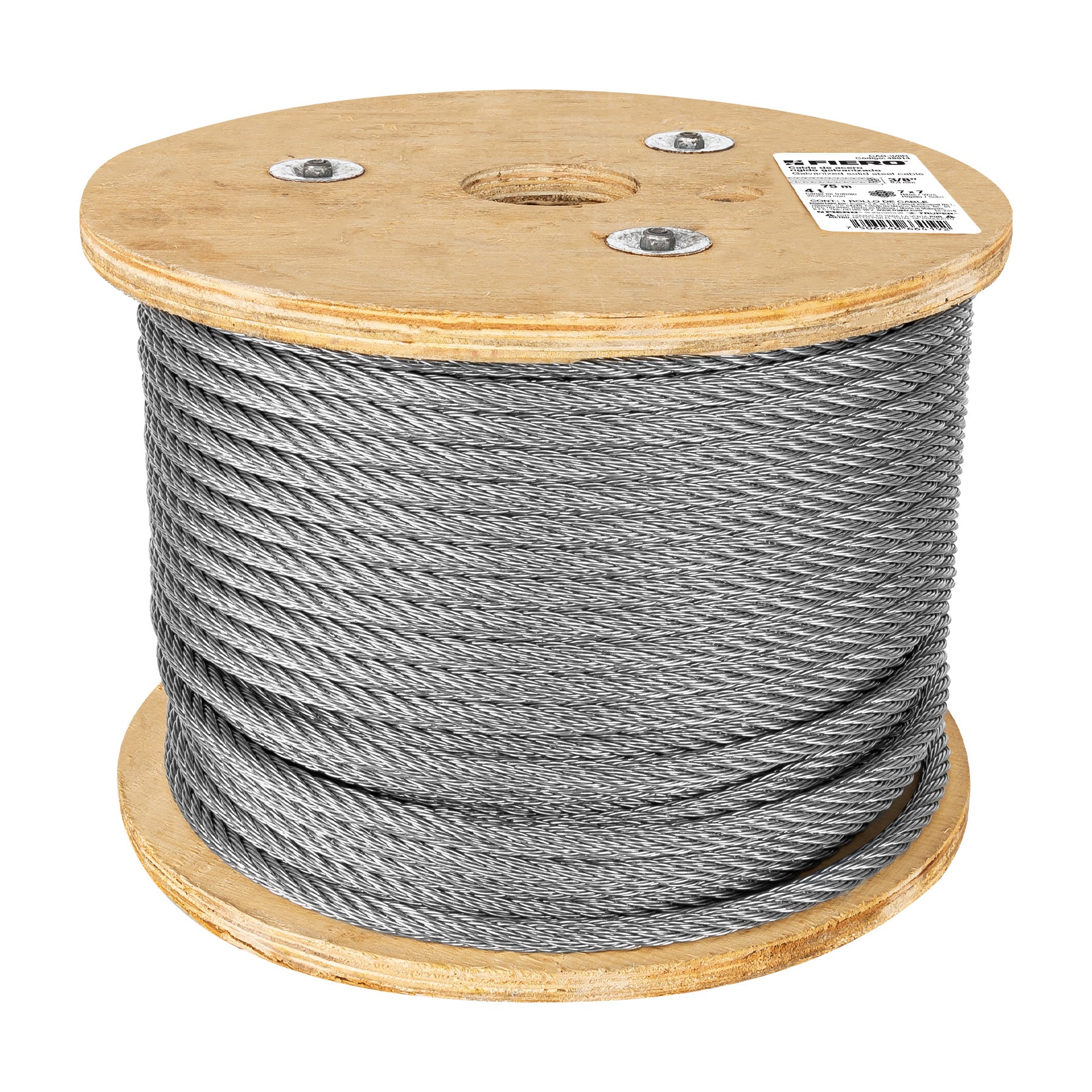 Cable rígido de acero 3/8", 7X7, 75 m
