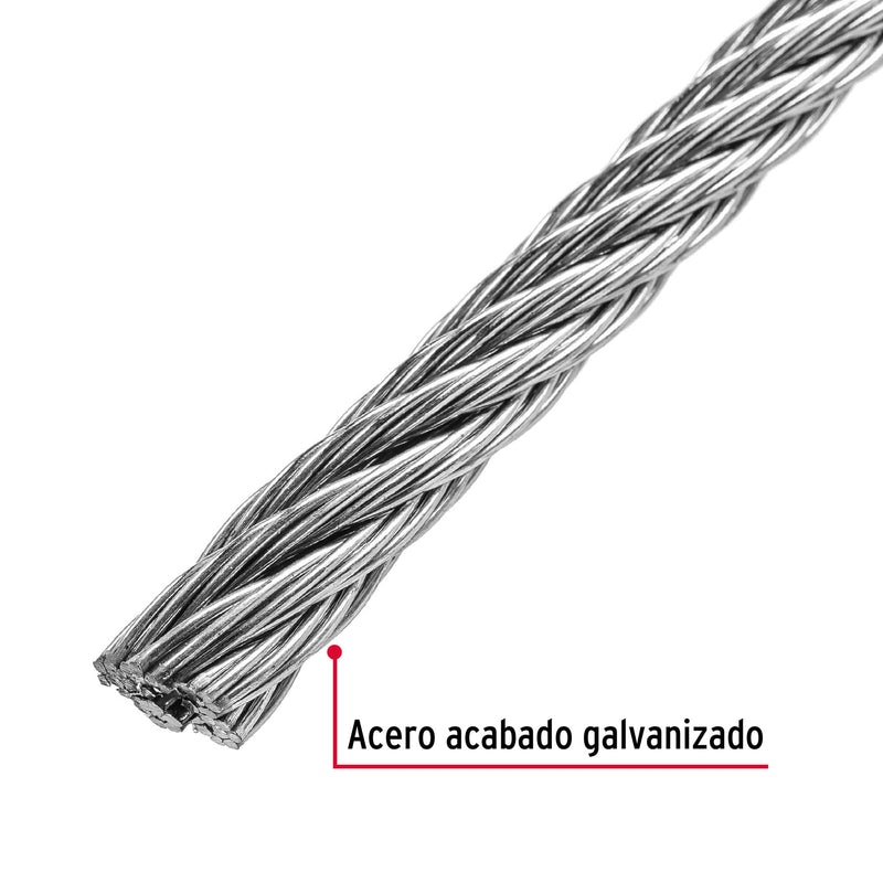 Cable rígido de acero 5/16", 7X7, 75 m