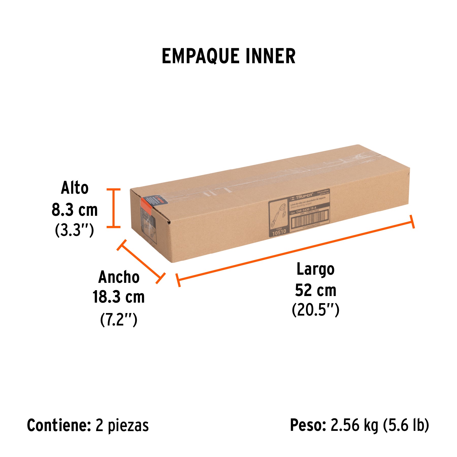 Línea de vida con absorbedor de impacto, 1.8 m, ANSI