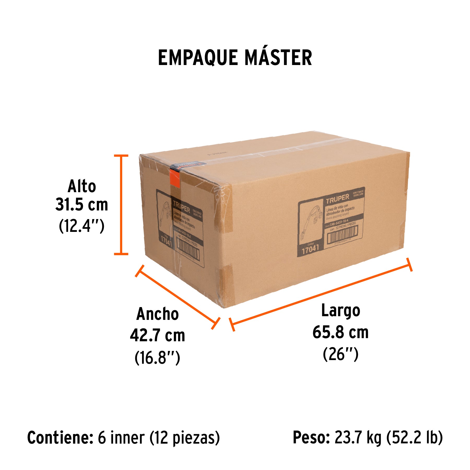 Línea de vida doble gancho chico con absorbedor impacto,ANSI