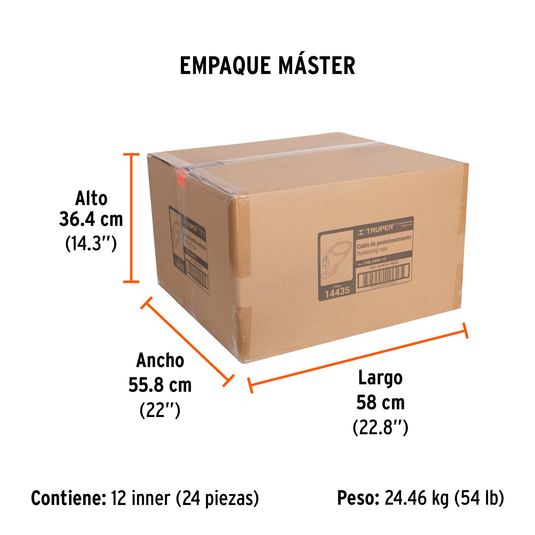 Cable de posicionamiento con 2 ganchos, 1.5 m
