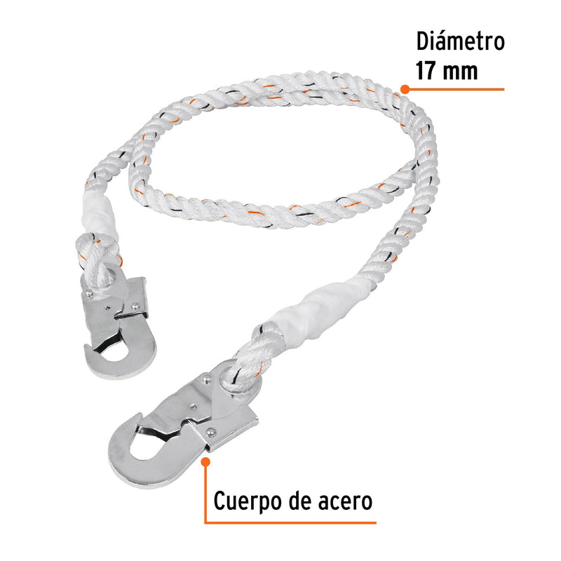 Cable de posicionamiento con 2 ganchos, 2 m