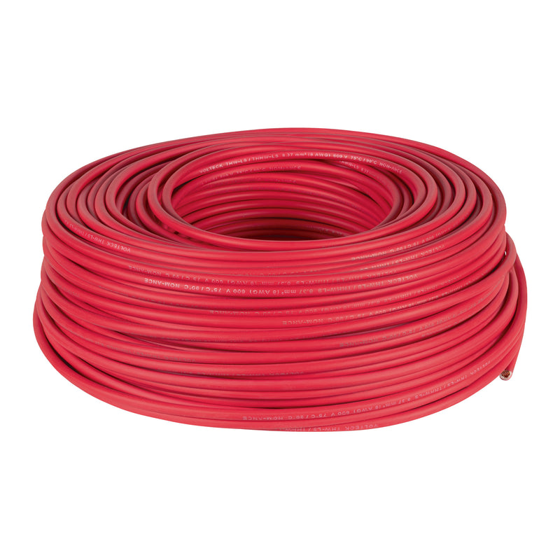 Cable THHW-LS, 8 AWG, color rojo rollo 100 m