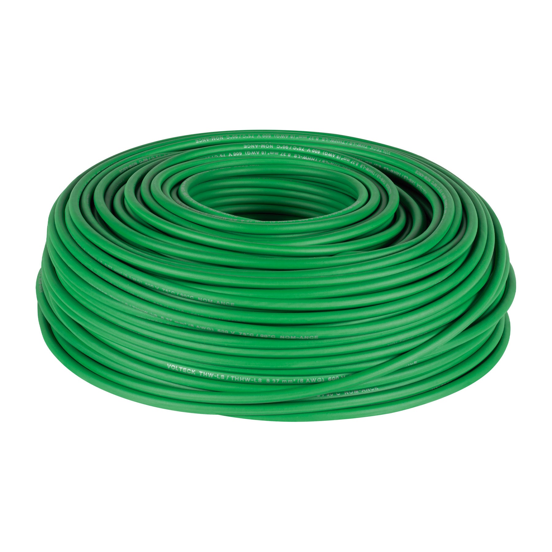 Cable THHW-LS, 8 AWG, color verde rollo 100 m