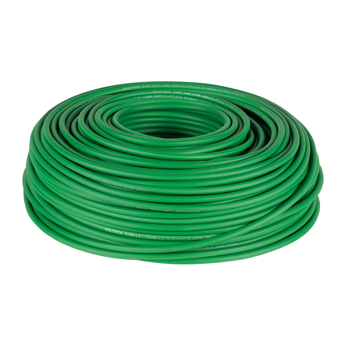 Cable THHW-LS, 8 AWG, color verde rollo 100 m