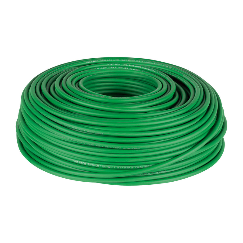 Cable THHW-LS, 8 AWG, color verde rollo 100 m