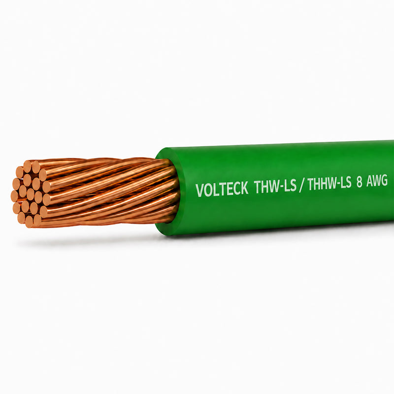 Cable THHW-LS, 8 AWG, color verde rollo 100 m