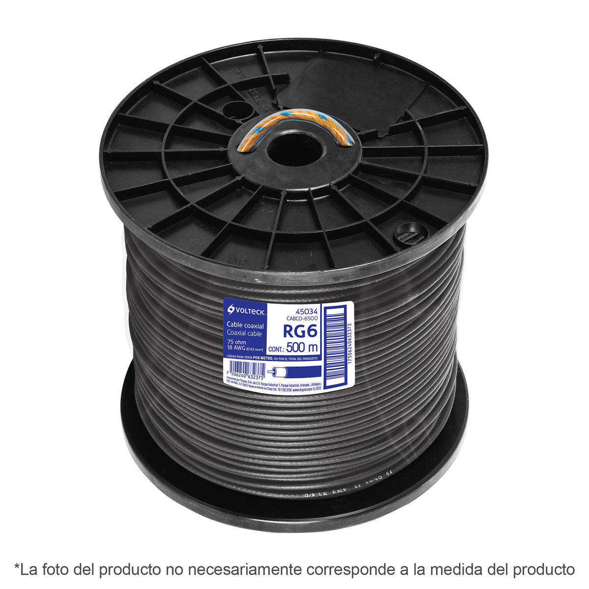 Cable coaxial RG 6, carrete 300 metros