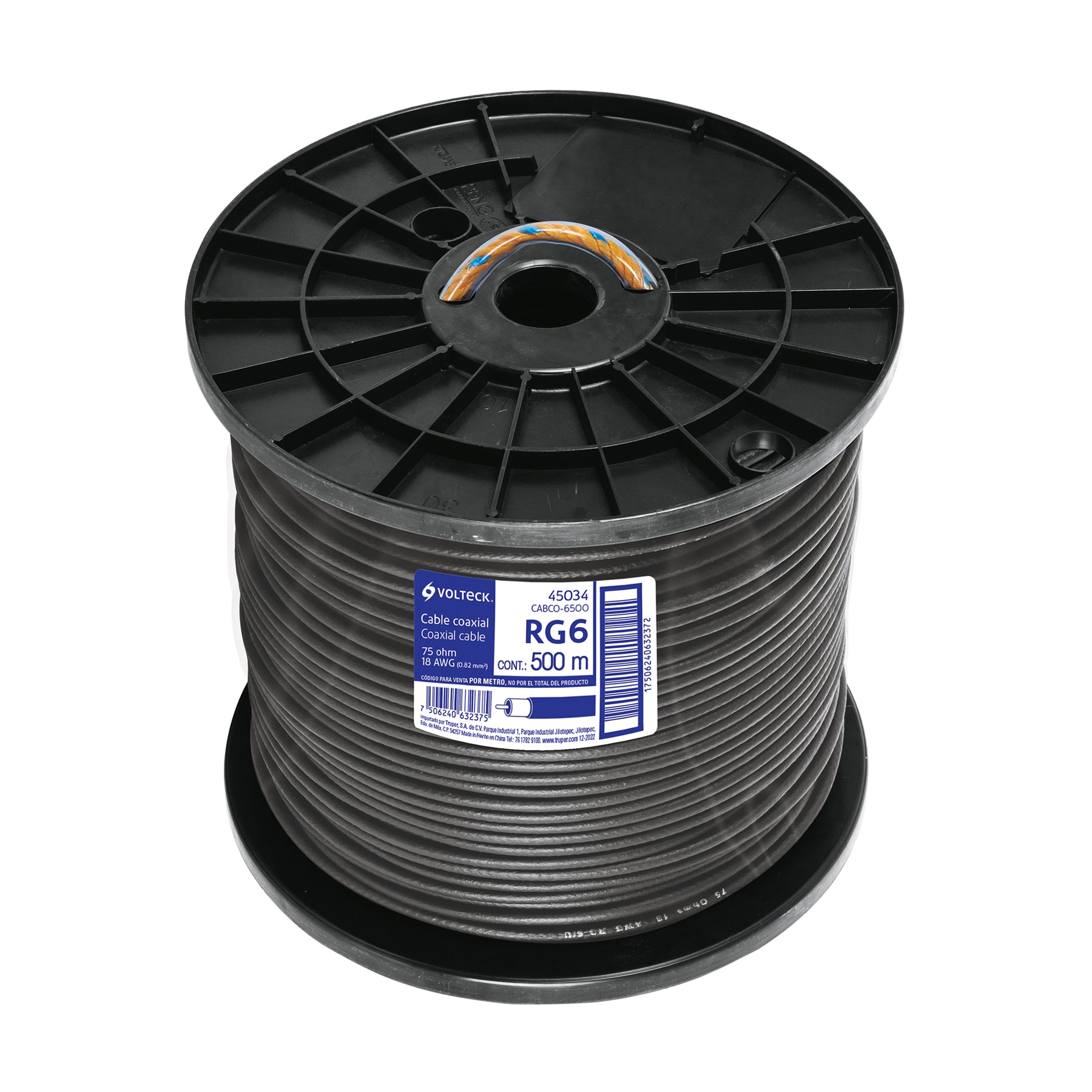 Cable coaxial RG 6, carrete 500 metros
