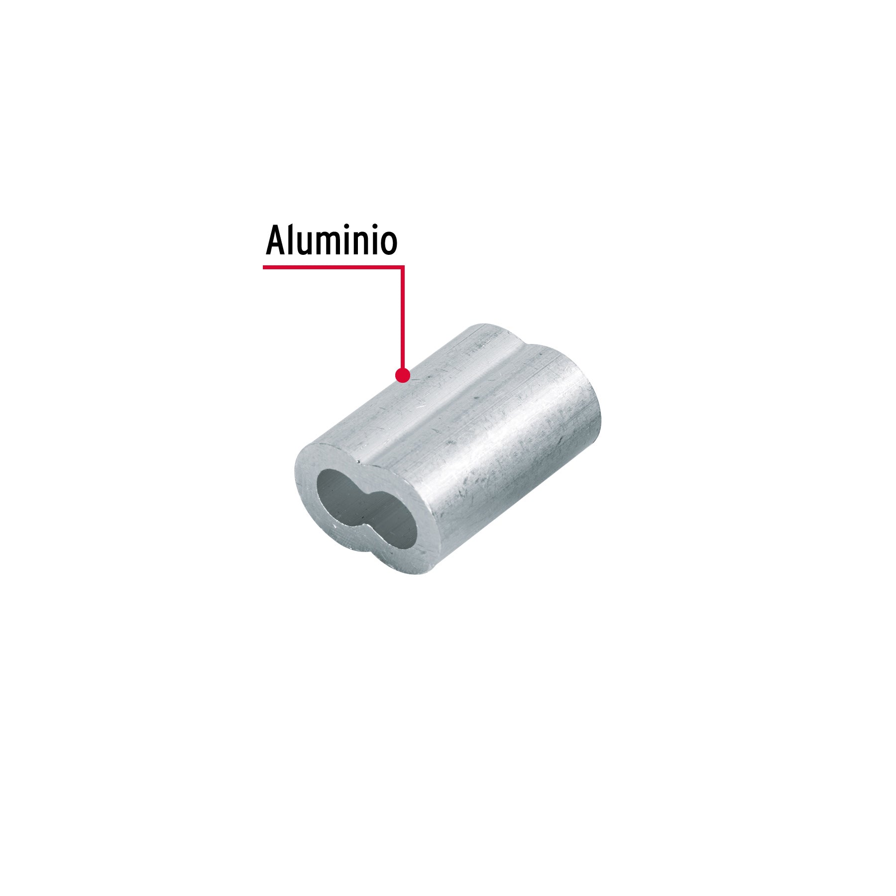 Bolsa con 50 casquillos dobles de aluminio, 1/4', Fiero