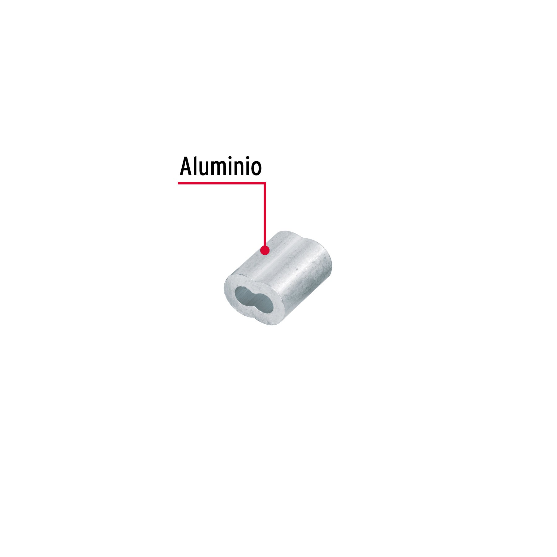 Bolsa con 50 casquillos dobles de aluminio, 1/8', Fiero
