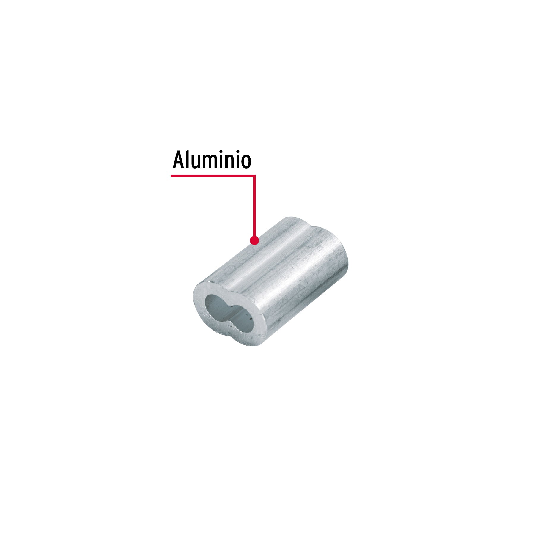Bolsa con 50 casquillos dobles de aluminio, 3/16', Fiero