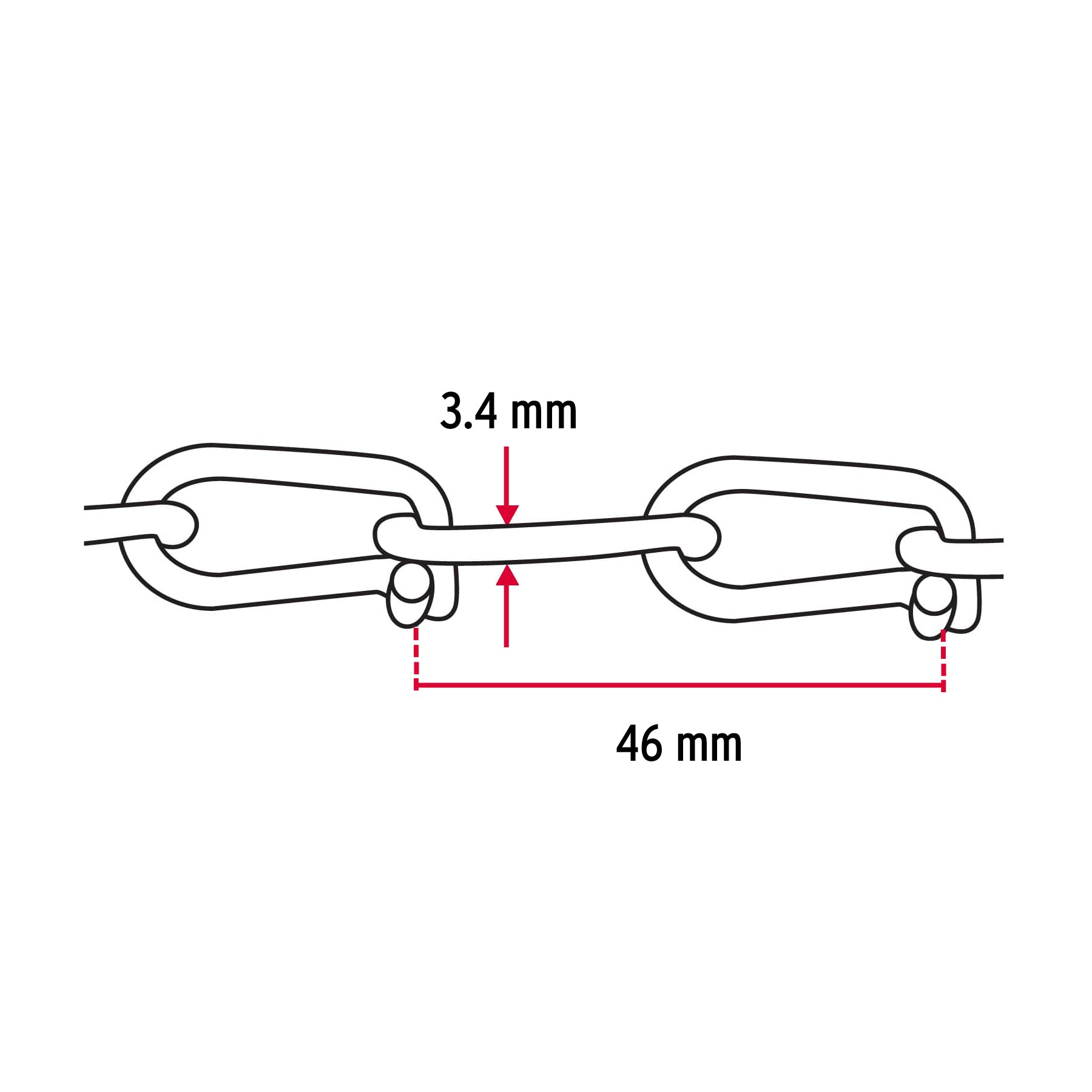 Cadena tipo victor 3.4 mm
