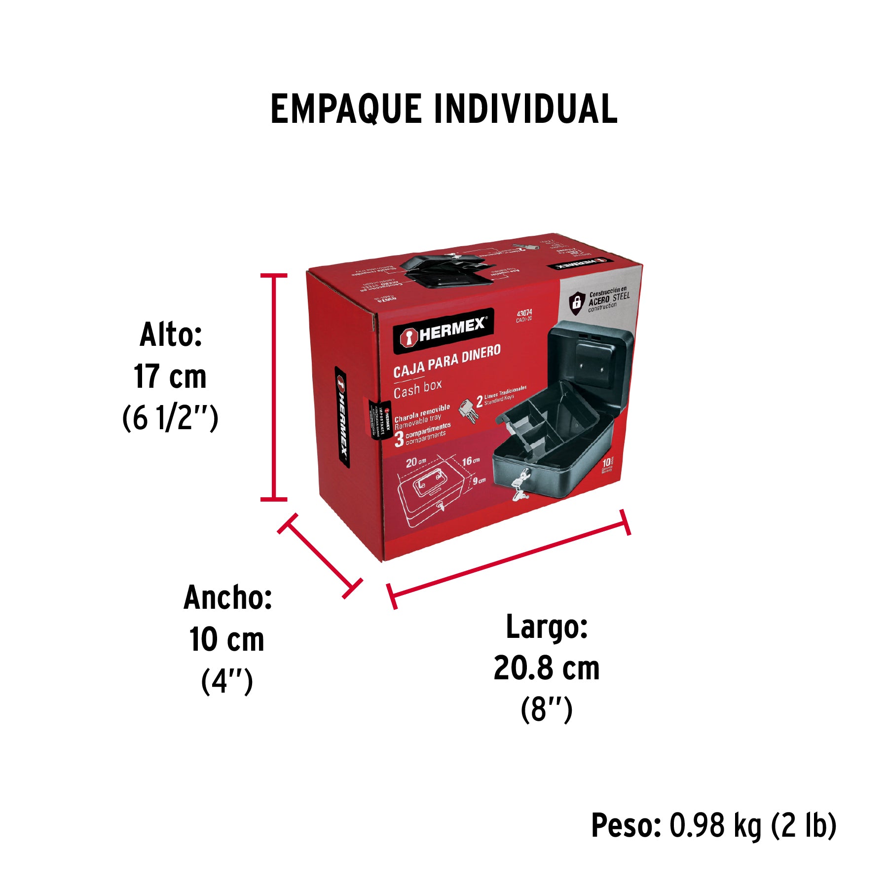 Caja de dinero, 20 cm