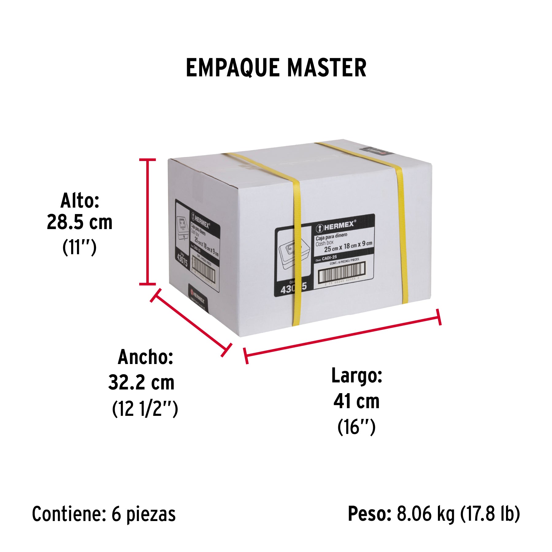 Caja de dinero, 25 cm