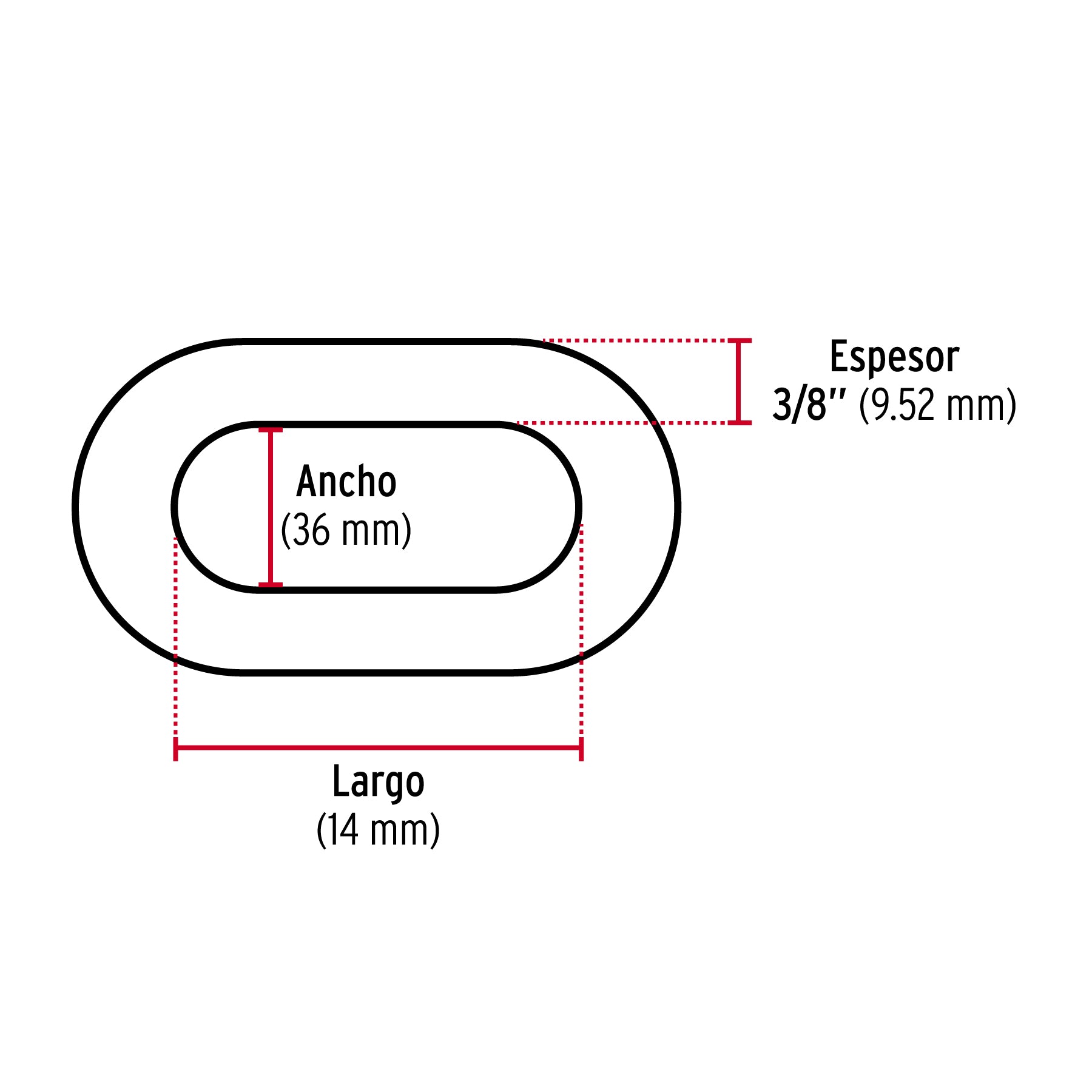Cadena galvanizada de 3/8"