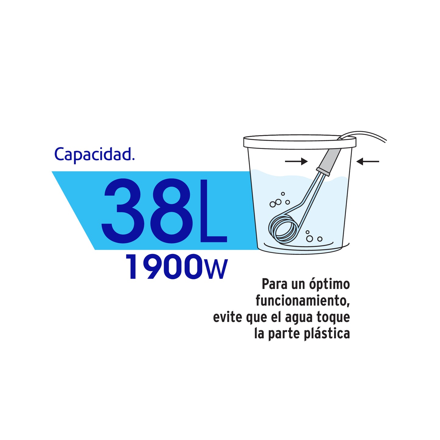 Calentador de inmersión # 10, 1900 W 38 litros Volteck