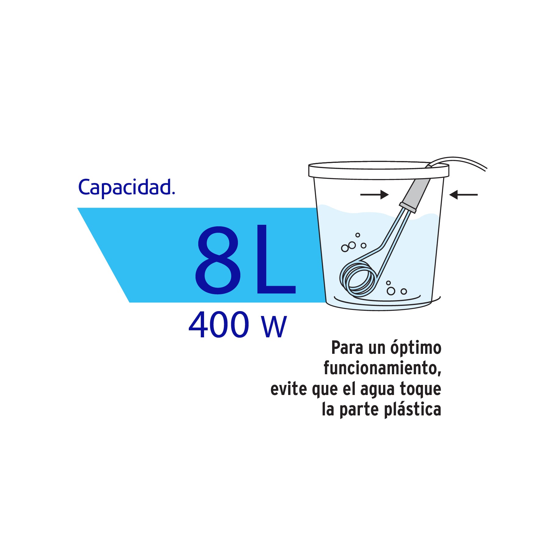 Calentador de inmersión # 1, 400 w 8 litros Volteck